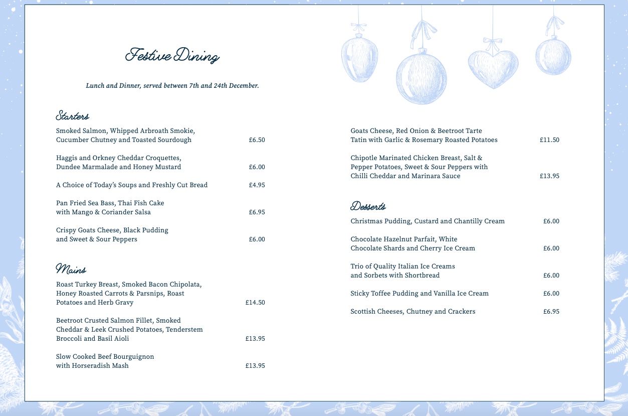 Wondering where to go for a Pre Christmas Lunch in Dundee? 11 christmas lunch in dundee