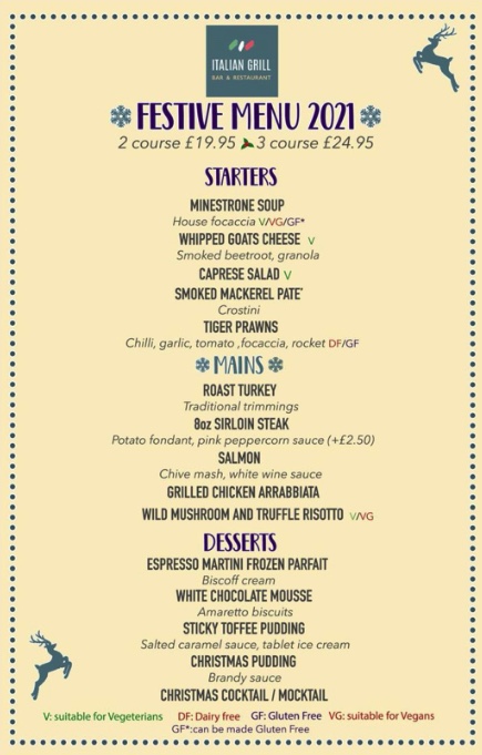 Wondering where to go for a Pre Christmas Lunch in Dundee? 16 italian-grill-xmas