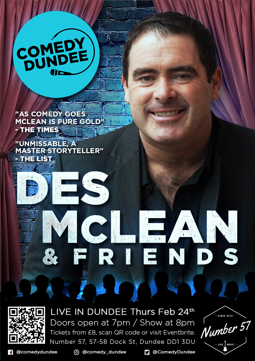 Stand-Up Comedy: Des McLean & Friends 9 feb24th webposter