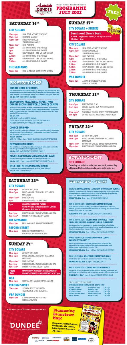 Dundee Summer Bash Streets Festival 9 Programme web july8